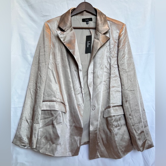 Lulu's Taupe Satin Oversized Blazer - NWT, very oversized - Picture 4 of 7